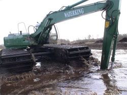 Ремонт экскаватора-амфибии Waterking WK 250